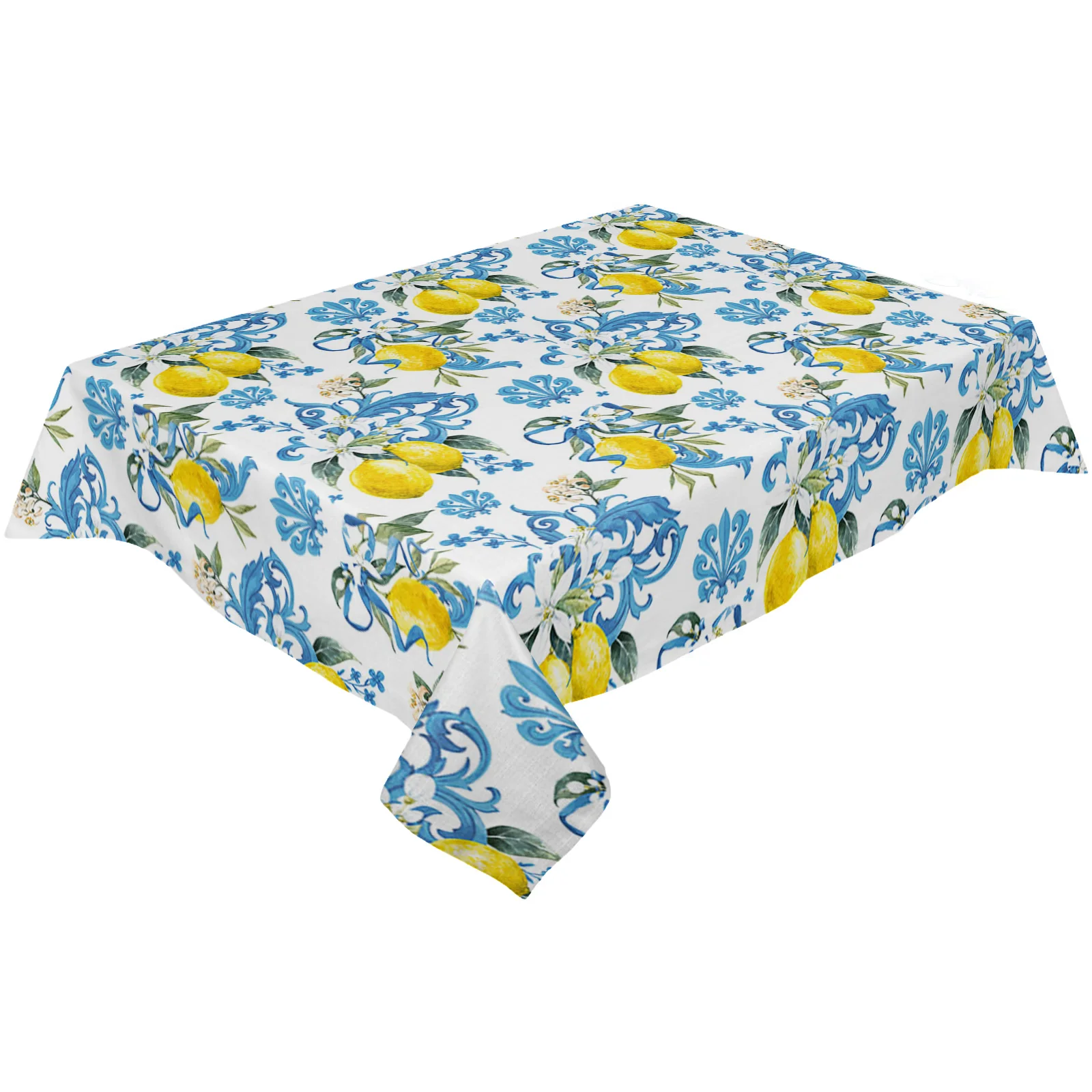 

Lemon And Baroque Decoration Waterproof Tablecloth Rectangular Table Cloth Dining Coffee Table Cover Kitchen Decor