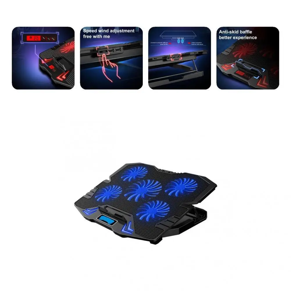 

Screen Display Metal Adjustable Wind Speed Laptop Cooler for Notebook