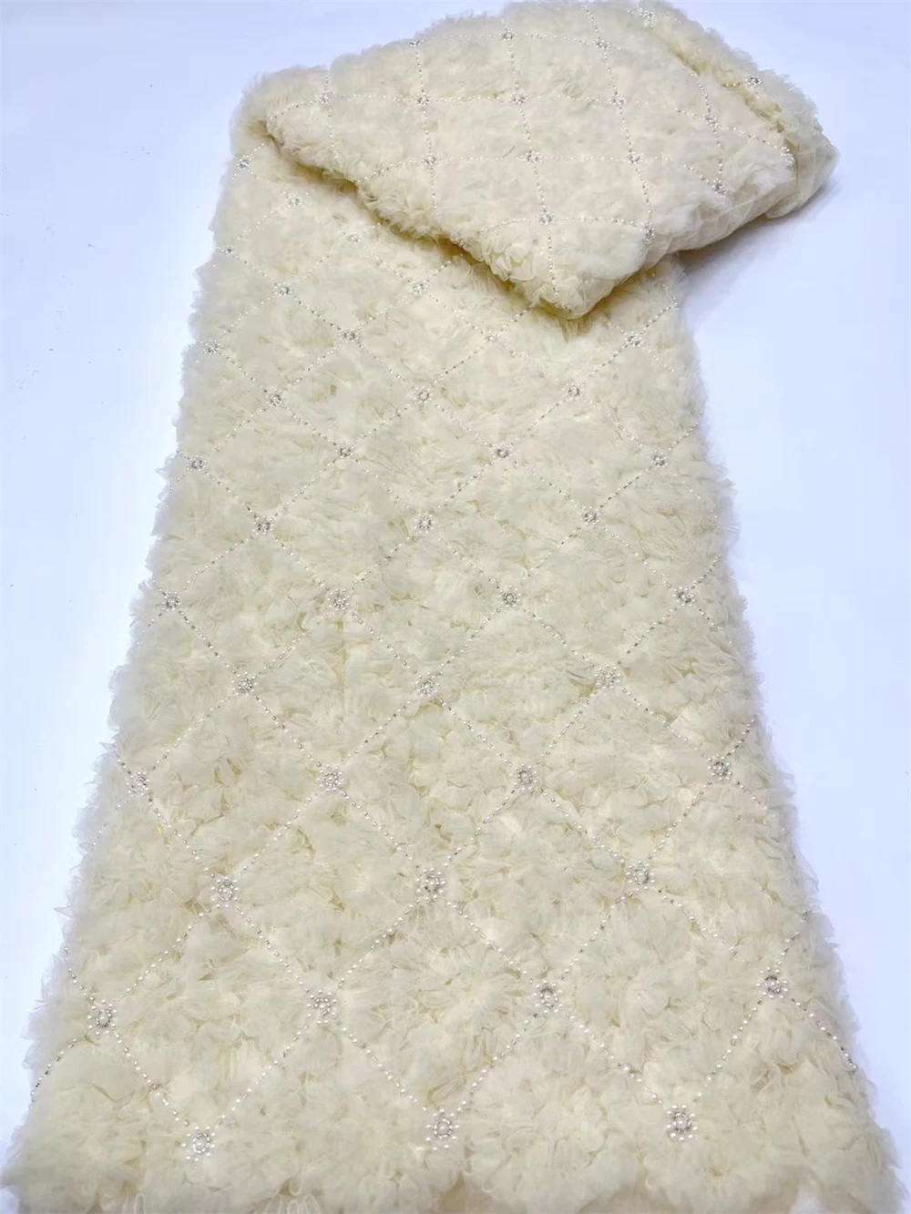 3D кружевная ткань высокого качества 2024 африканский гипюр вышивка 1 хлопок