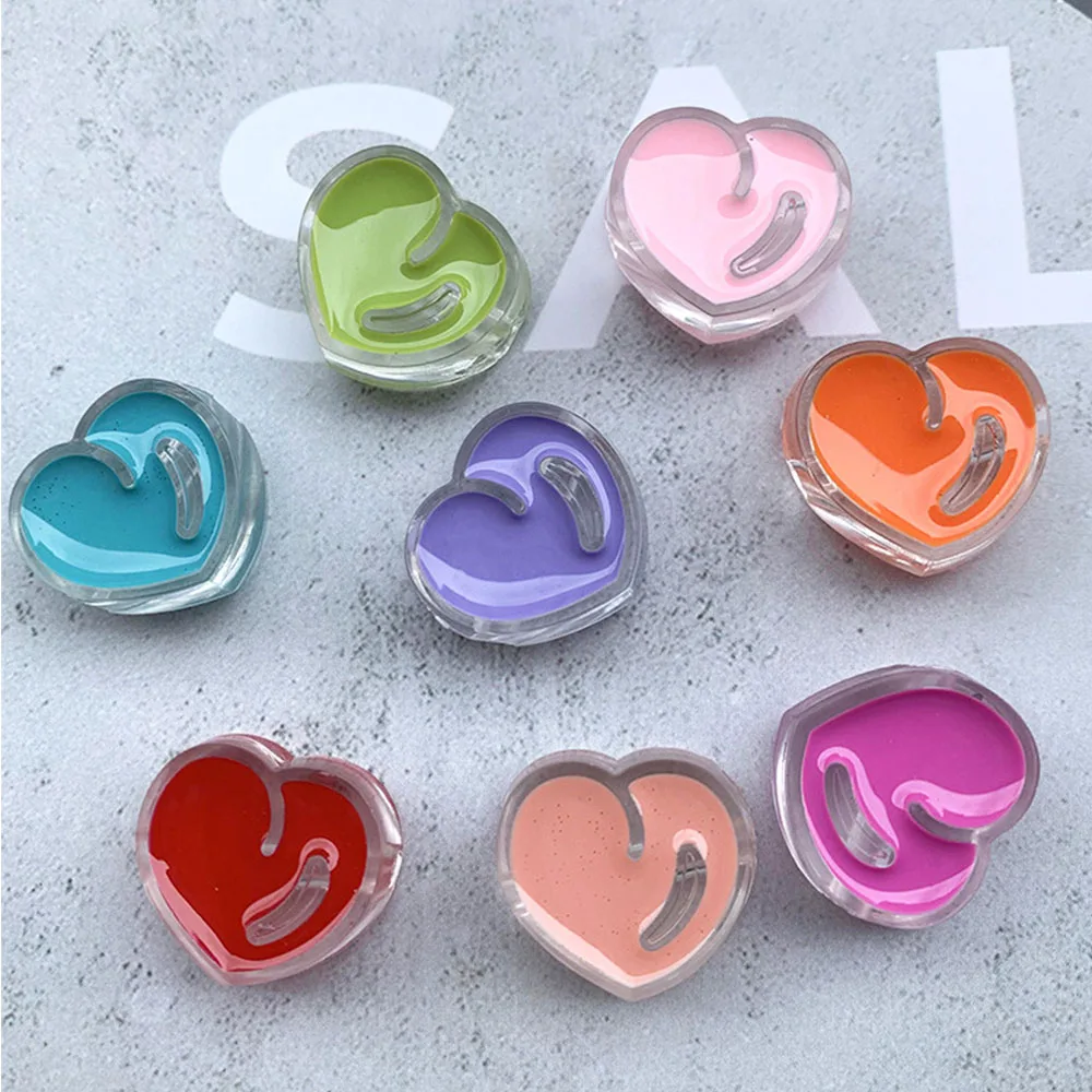 

10 шт., акриловые бусины в форме сердца