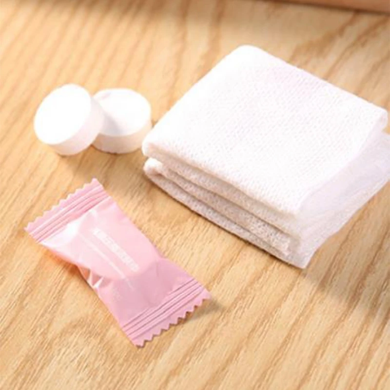 

100PCS Compressed Portable Disposable Mini Towels Coin Tissue Wipe Sweat Hand Towel Clean Face Washcloth for Camp Drop Shipping