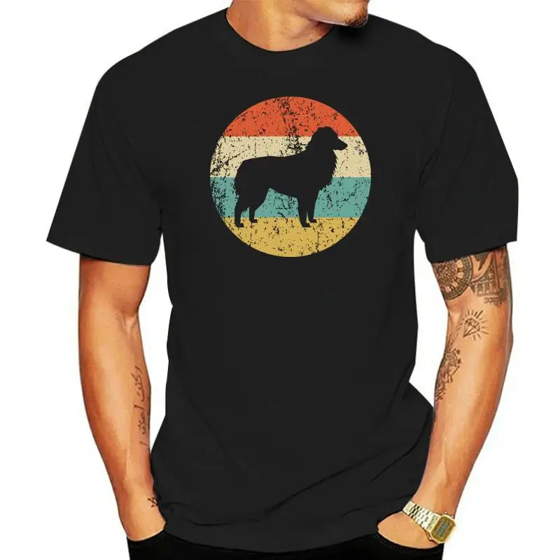 

Australian Shepherd Shirt - Vintage Retro Aussie Men'S T-Shirt - Dog Icon Shirt Print 2022 Fashion O Neck Cotton Casual Tees
