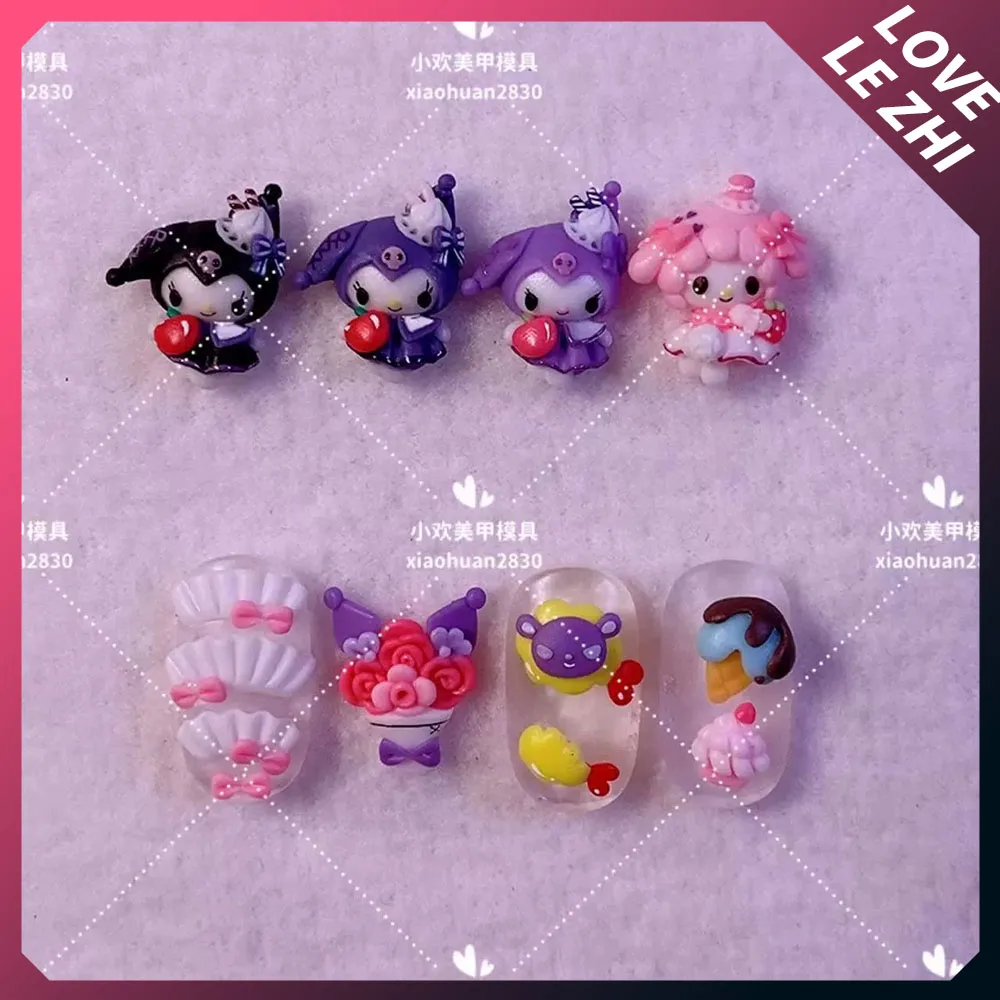 3D милая форма для акриловых ногтей Sanriod Kuromi Mymelody кукла с готовым кружевным