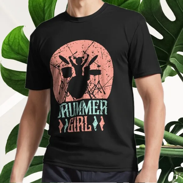 Новинка футболка с логотипом барабана для девушек Забавный размер от S до 5XL