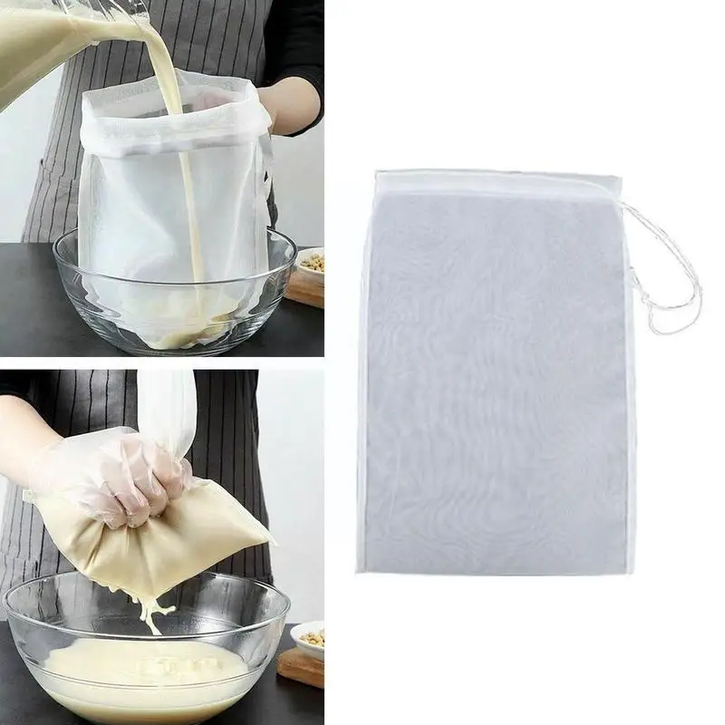 

Многоразовые мешки для кухонных фильтров, 1 шт., сетчатый фильтр для пивных орехов, молока, сока, фильтры для вина, одинаковый мешок V7L7