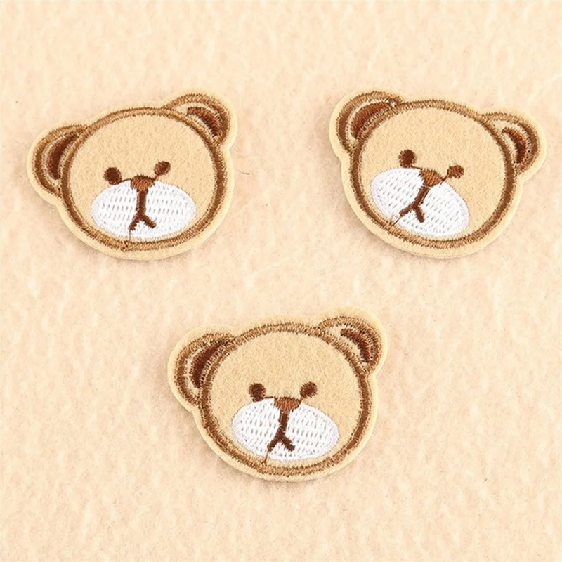 

10Pcs/Lot Little bear head cartoon animal children's clothing accessories clothing accessories patch cloth paste