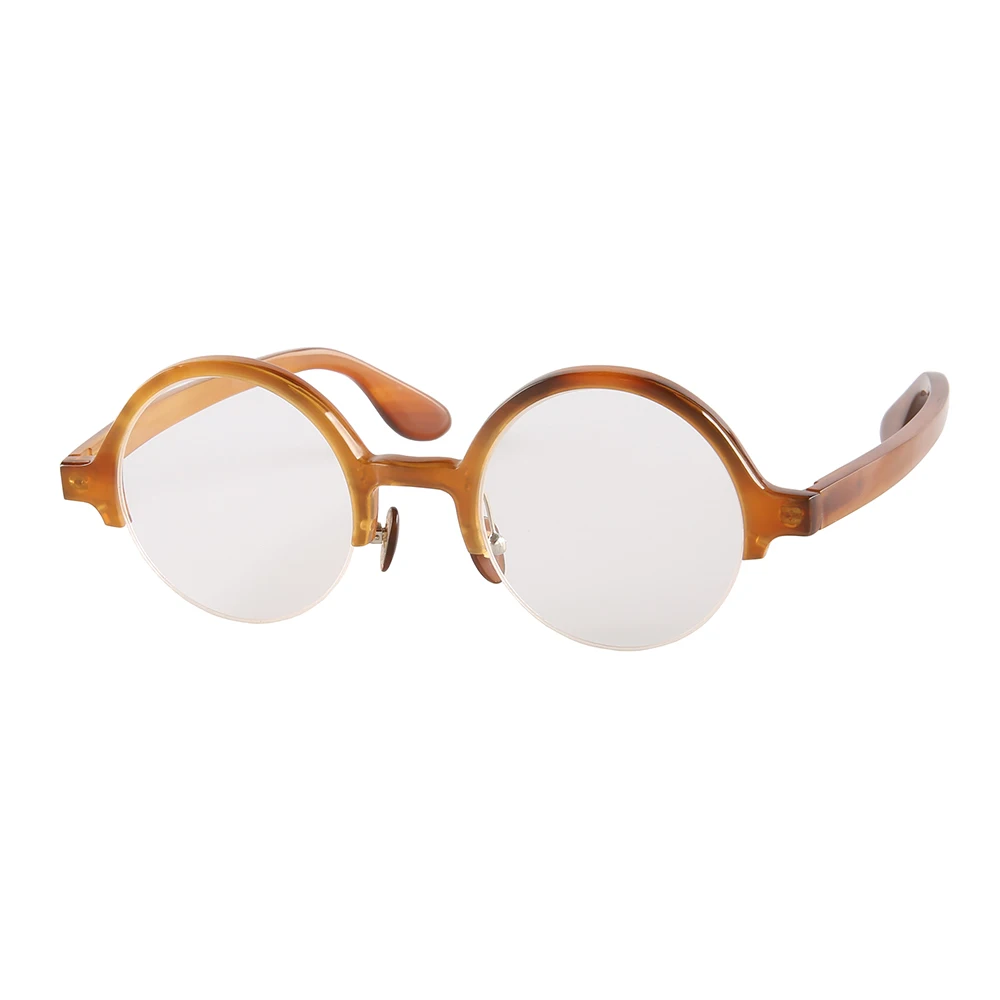 

Retro Handmade Natural Horn Half-rim Optical Eyewear Reading Myopia Glasses Frame Men Women Round Prescription Eyeglass Frame