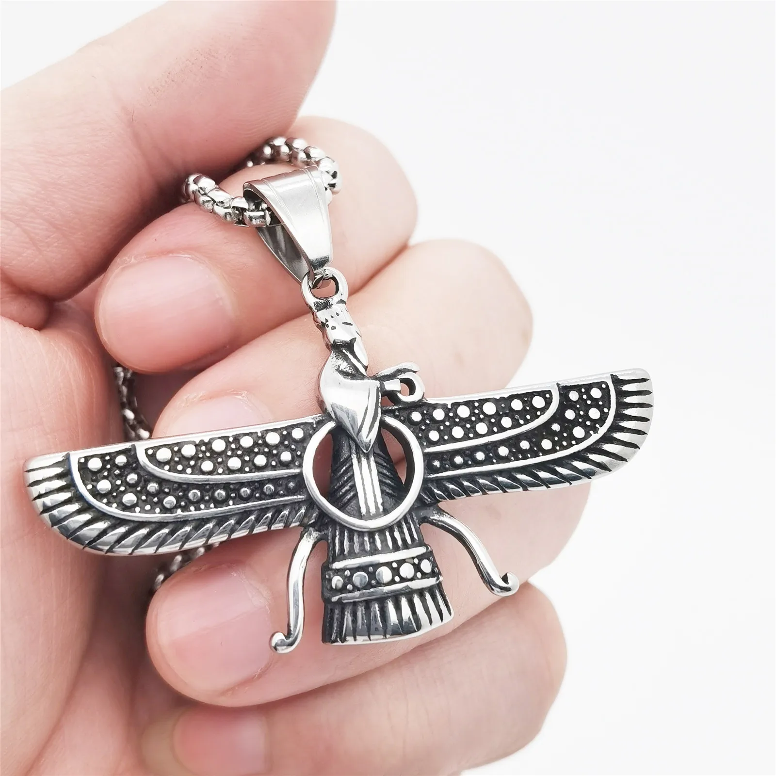 

Stainless Steel Amulet Persia God Ahura Mazda Mazdaism Pendant Necklace