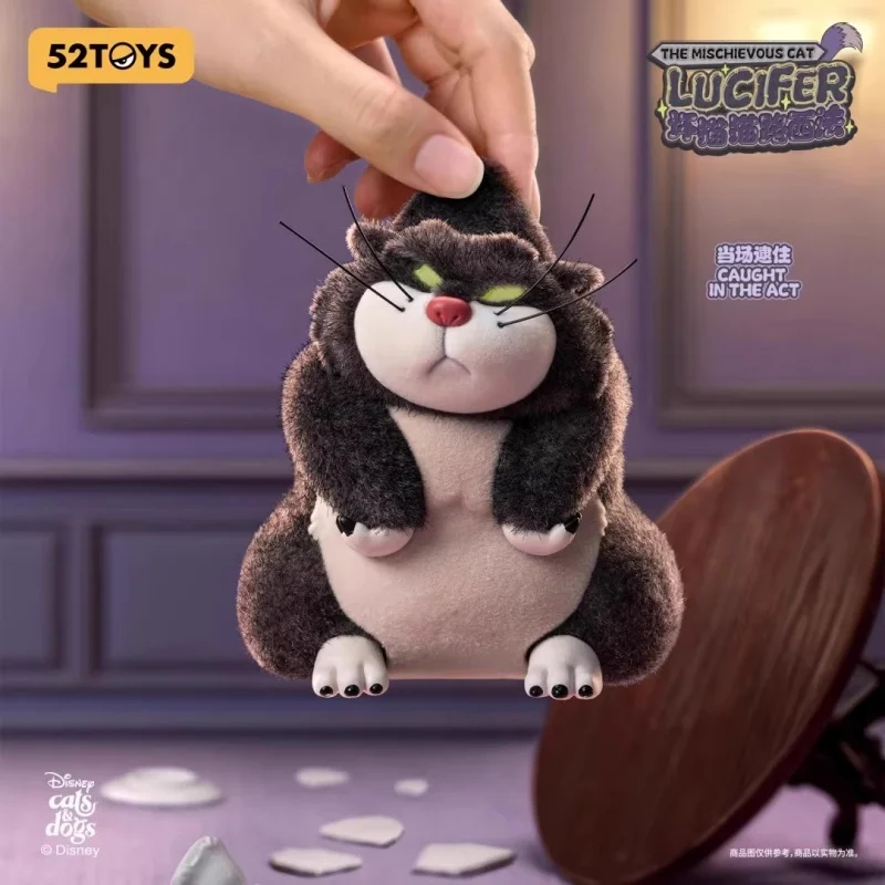 Фото Оригинальные 52 игрушки Disney Lucifer Blind Box, фигурка аниме, игрушки Kawaii Bad Cat, серия Люцифер, слепая коробка, игрушка, подарки на день рождения для детей №4