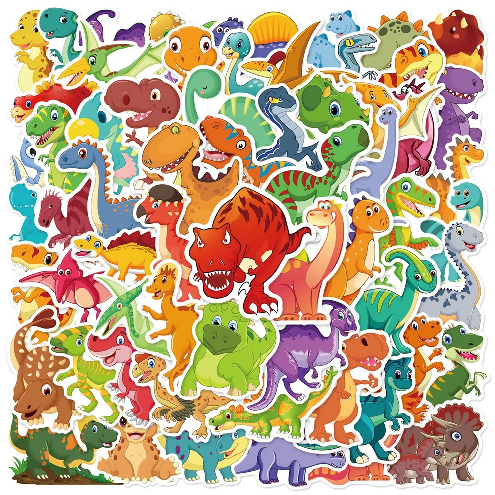 

10/30/50PCS New Dinosaur Cartoon Personality Creative Computer Suitcase Mobile Phone Car Decoration Waterproof Sticker Wholesale