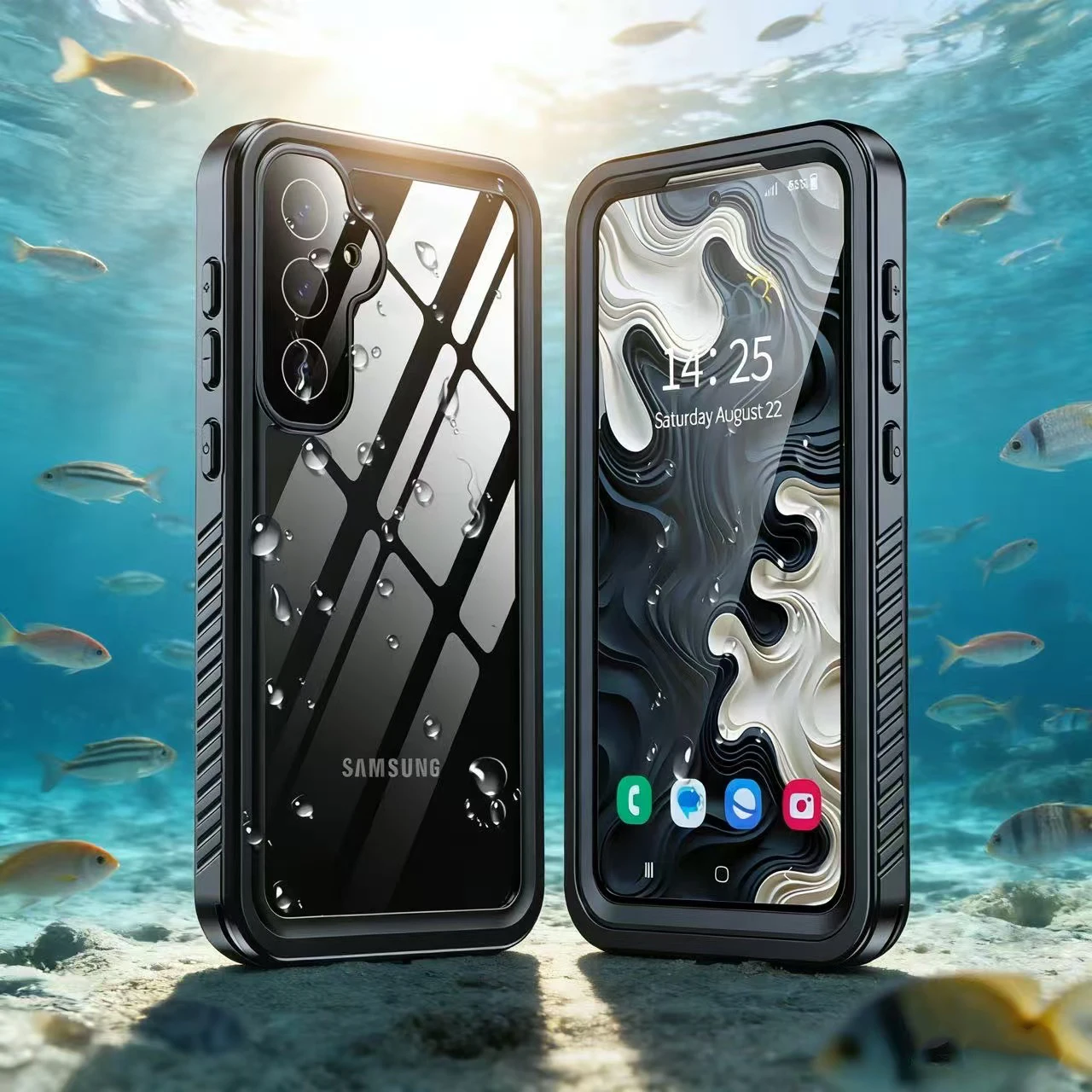 Фото Водонепроницаемый чехол IP68 для Samsung Galaxy S26 Ultra S25 Edge S24 S23 S22 S21 FE S20 Plus Note 20 Ultra, роскошный чехол для телефона для плавания №3