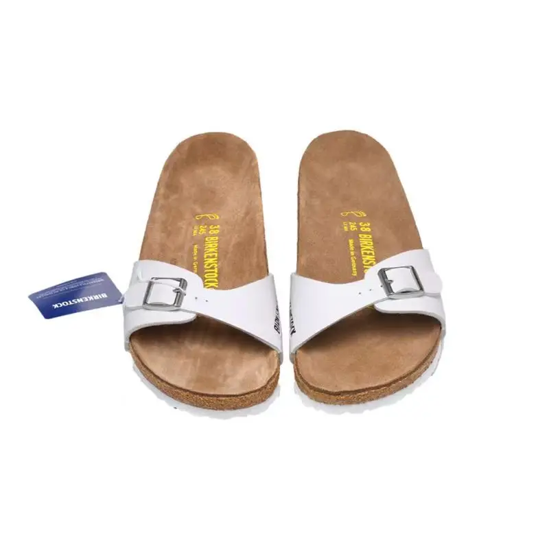 Boken Sandals Women Wear 2023 European And American Summer Leather Word Drag Holiday Leisure Beach Boken Cork Slippers Women