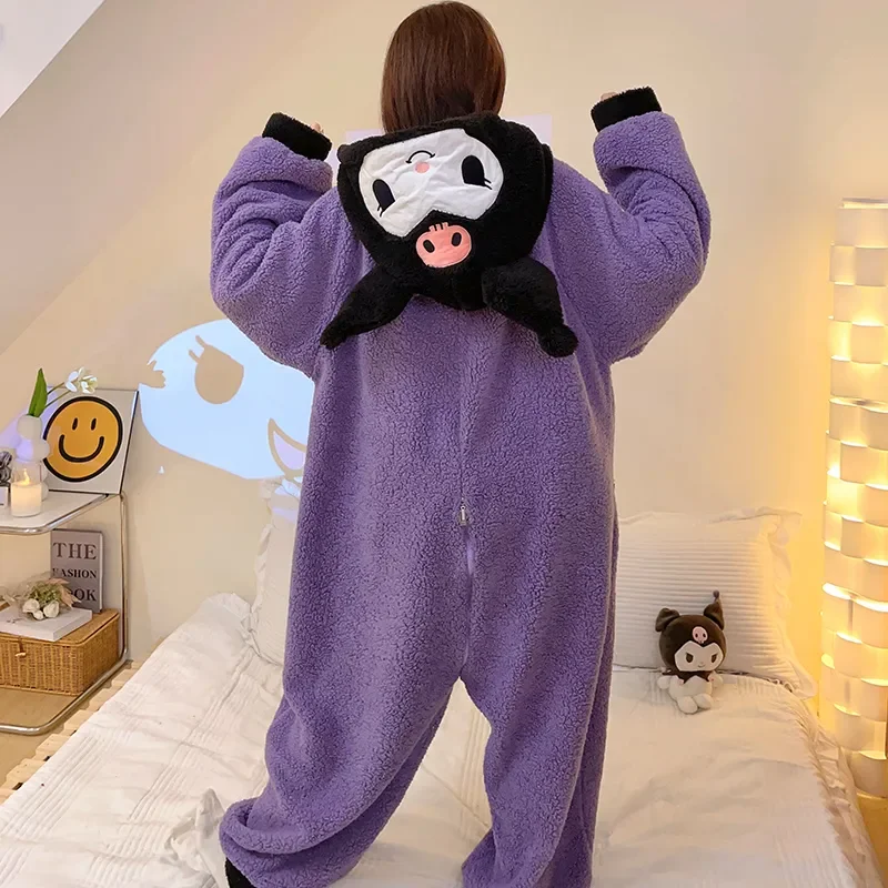 Новинка пижама Sanrio Kuromi Милая женская с мультяшным рисунком для сна милая