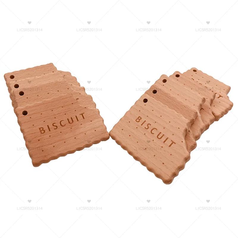 New 2023 Safe And Healthy Beech Wooden Cute Biscuit, Dental Glue Animal BPA Free Nipple Handmade Wooden Tooth Grinding Toy Gift