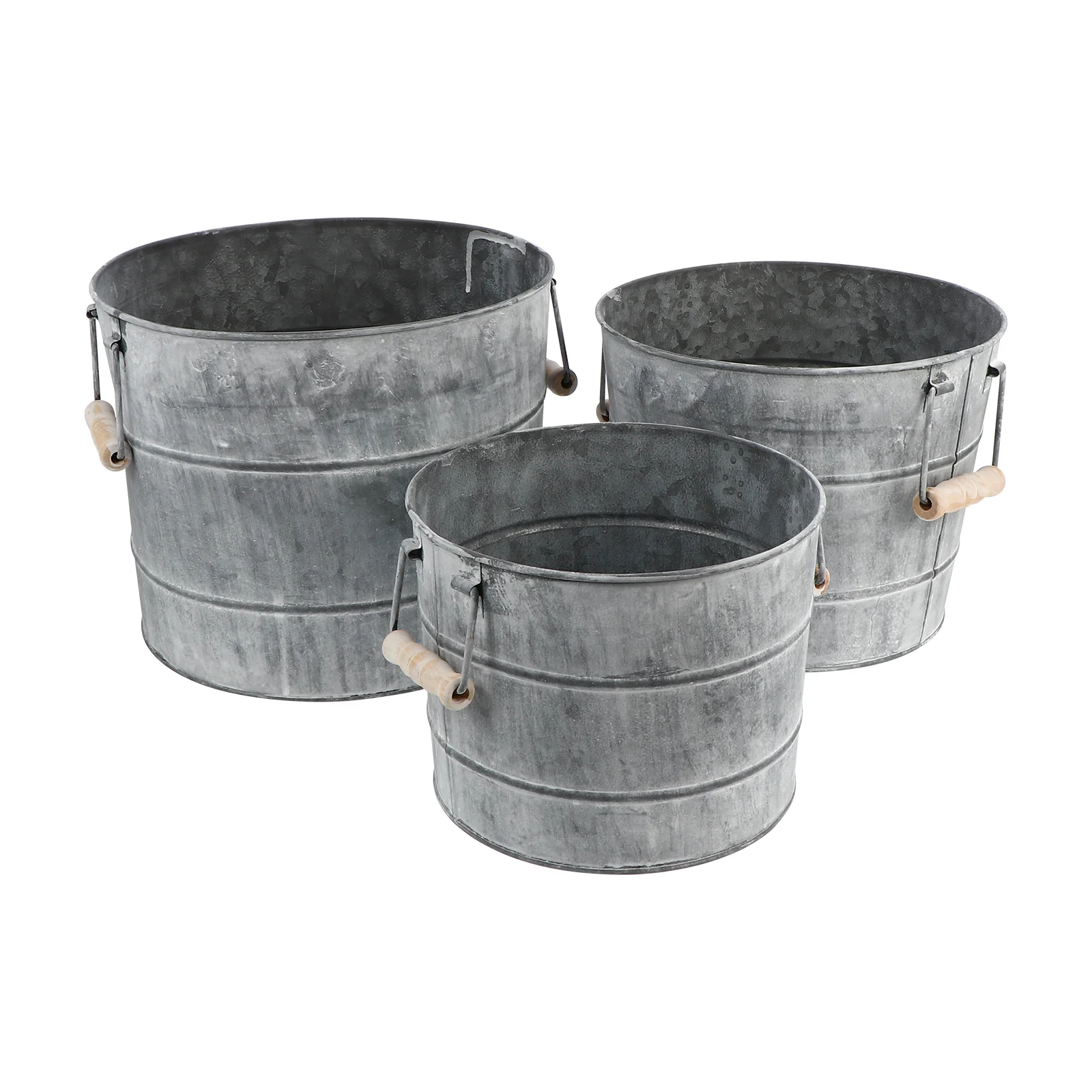 

Tin Flower Pot Succulent Container Vintage Pots Metal Holder Handles Iron