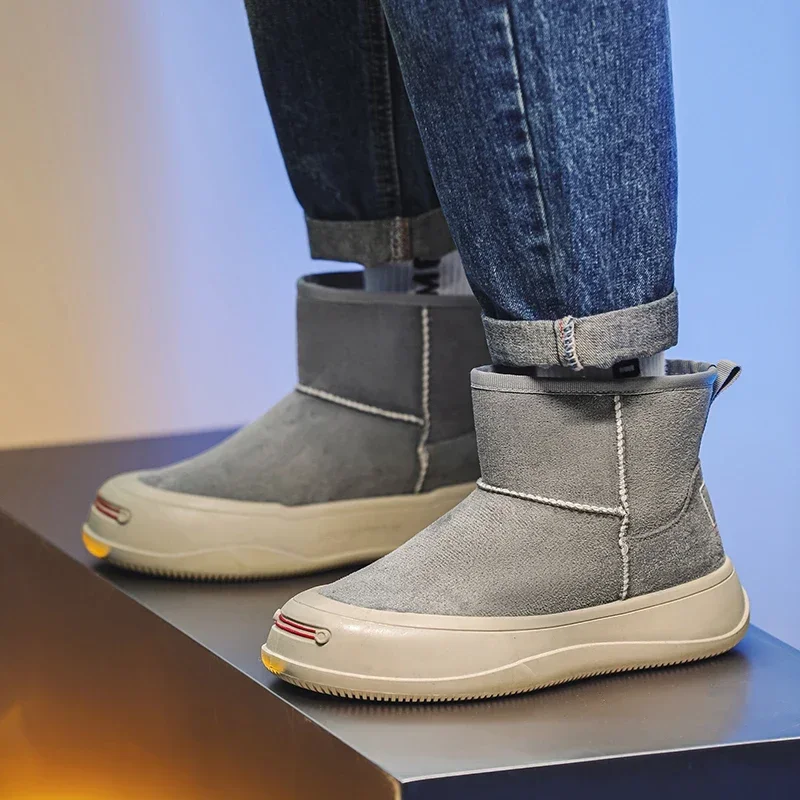 Мужские зимние ботинки с высоким берцем в британском стиле и модные хлопковые
