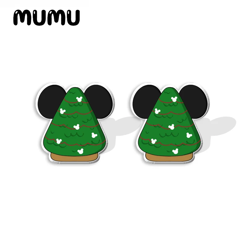 2024 новые рождественские серьги-гвоздики в виде мыши печенья снежинок