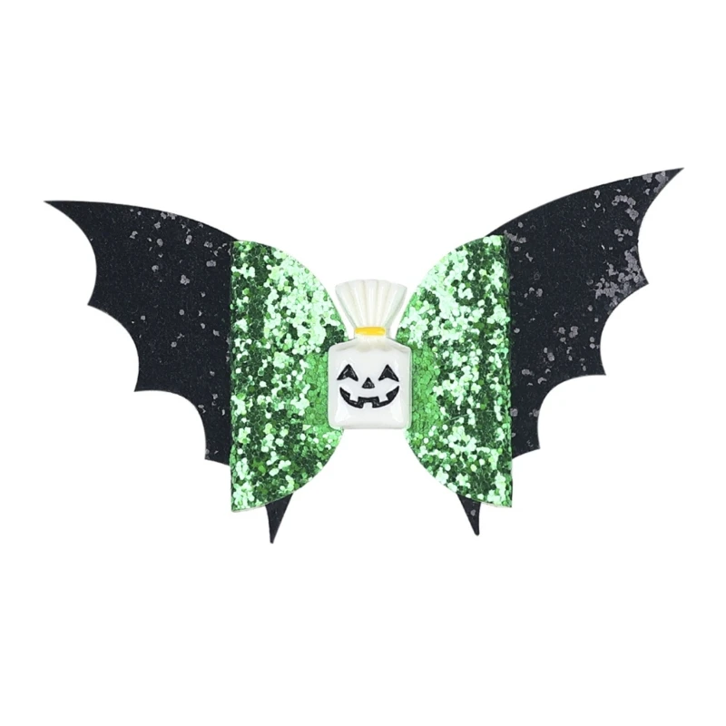 

Halloween Day Bow Knot Hair Pins Boutique Clip Halloween Hair Bows Bats Wing