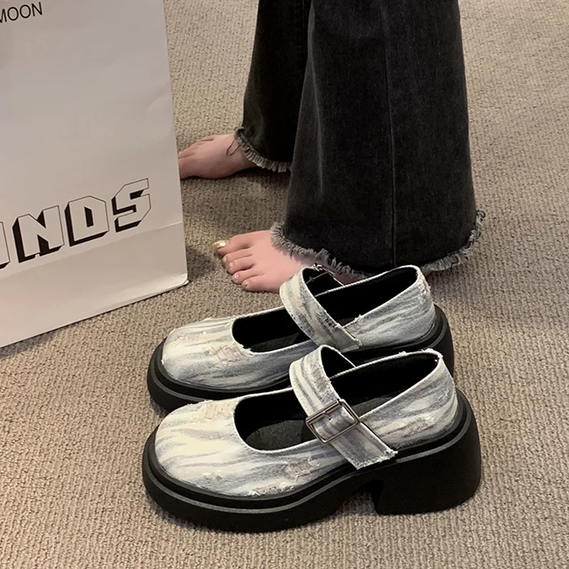 

Shoes Female Footwear Round Toe Casual Sneaker Oxfords Women's Shallow Mouth All-Match Clogs Platform Dress Leather Retro On Hee
