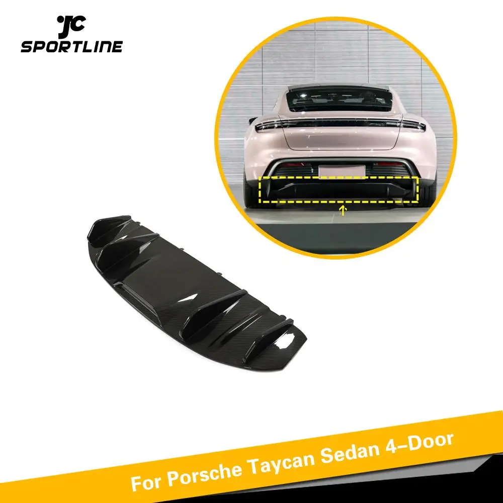 

Диффузор для заднего бампера автомобиля, спойлер для губ для Porsche Taycan Standard 2019 2020, диффузор для заднего бампера из углеродного волокна, фартук...