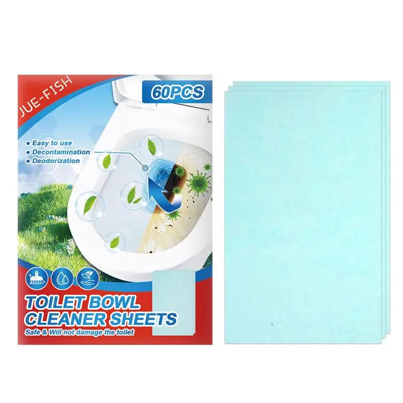 

Toilet Bowl Cleaning Sheets Dissolving Safe Sheets Toilet Cleaner Pack Of 60 Cleaning Strips Remove Stain & Odors Refresh Your