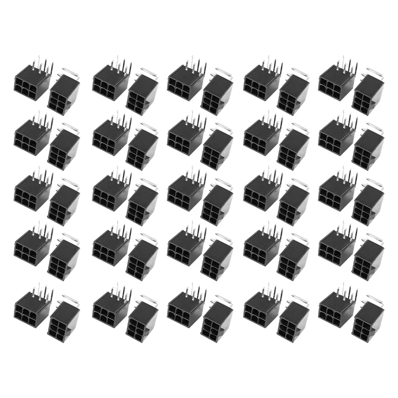 

50 шт. разъем 4,2 мм 6-контактный гнездовой разъем 2X3P изогнутая игла для ПК компьютера ATX графическая карта GPU PCI-E разъем питания