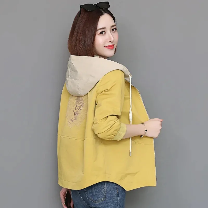 

Женская куртка с капюшоном, осень 2022, Повседневная ветровка, женское базовое пальто, легкие куртки на молнии, куртка-бомбер, верхняя одежда 4XL