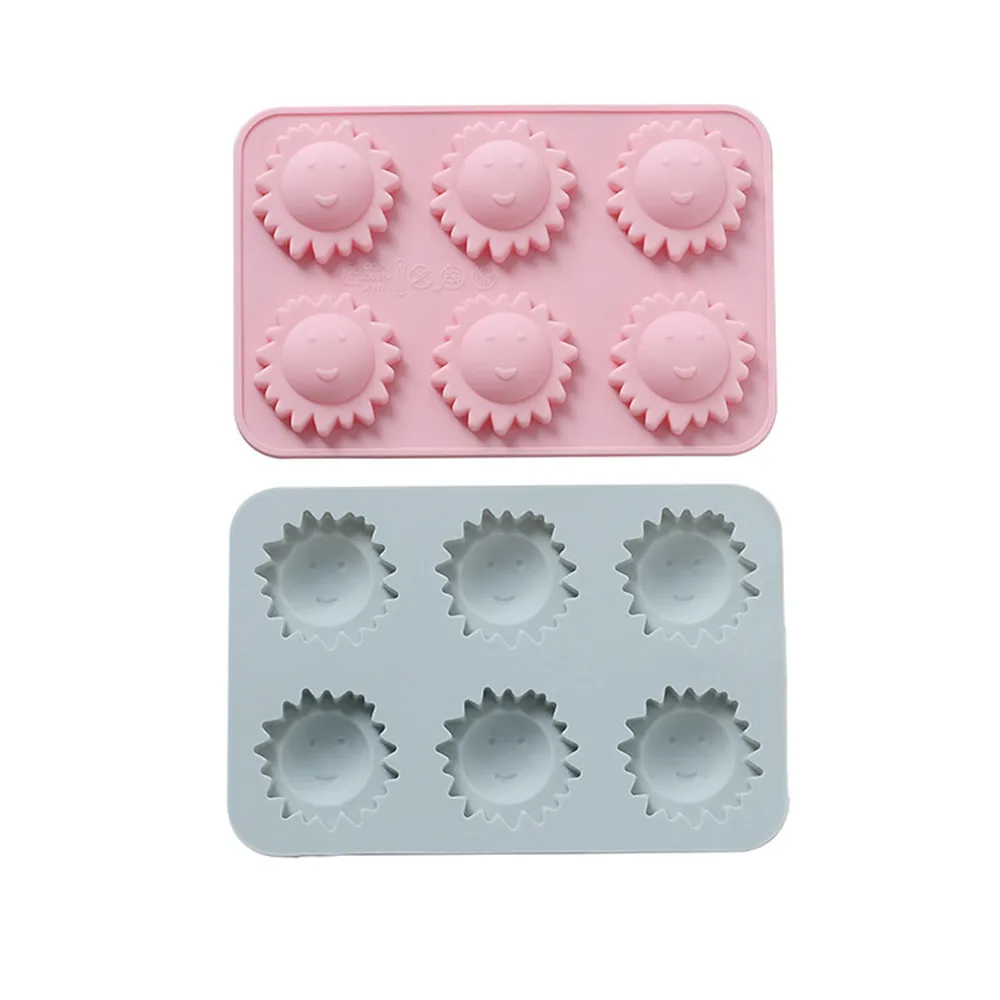

6 Cell Silicone Mold Kitchen Accessories Tool Creative Little Sun DIY Homemade Chocolate Candy Ice Cube Biscuit Baking Maker