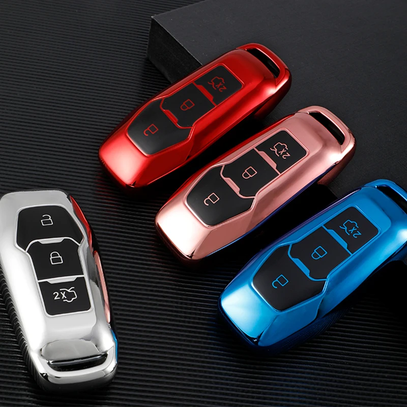 

TPU Car Remote Key Cover Case for Ford Fusion F-150 Explorer Edge Mondeo Mustang 2015 - 2018 Bag Shell Holder Protector