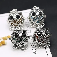 hot sale necklace pendant natural stone cage owl shaped pendant for jewelry making diy necklace bracelet accessory