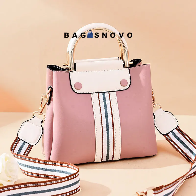 

Bag Women's 2023 New Korean Version of Tide One-shoulder Broadband Messenger Bag Fashion Simple Portable Ladies Bucket Bag.