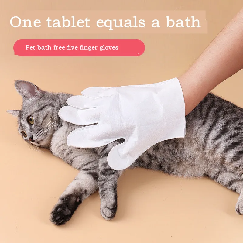 

New Pet Disposable Cleaning Gloves Wash Free Cats Dogs SPA Bath Supplies Massage Non Woven Fabric No Rinse Soft Eye Wipes