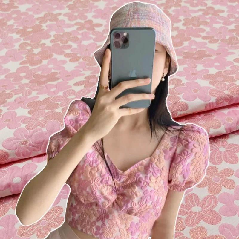 Жаккардовая парчовая ткань Французский светлый роскошный дворец Маленький