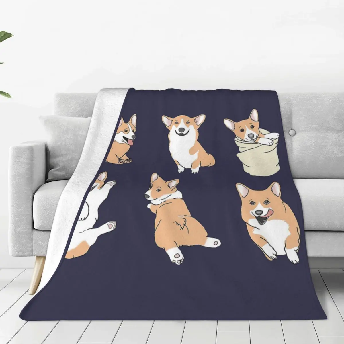 

Corgi Blanket Bedspread Bed Retro Soft Bed Blanket Winter Throw Blanket minimalist art design microfiber washable cute Soft cute