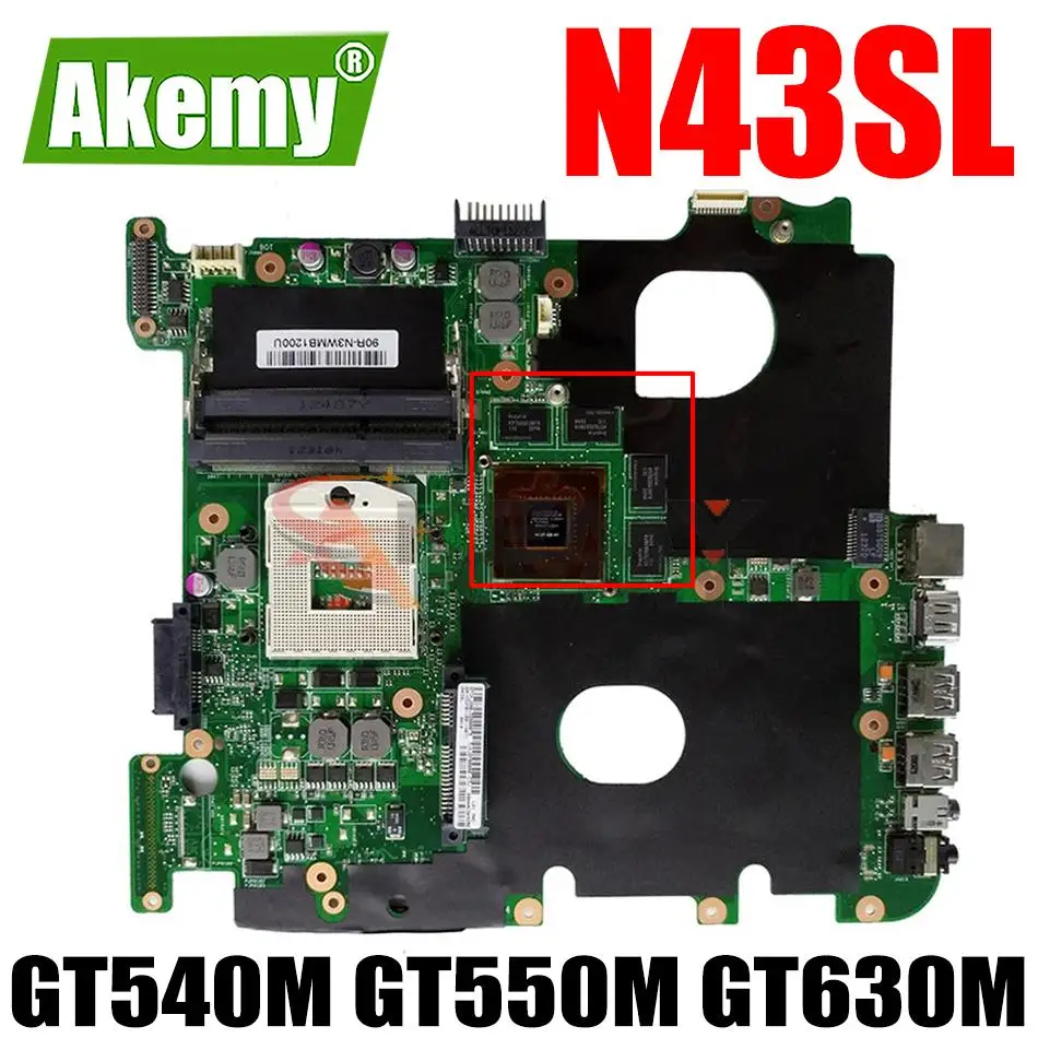 

N43SL Notebook Mainboard for ASUS N43S N43SN N43SM N43SL Laptop Motherboard Mainboard GT540M GT550M GT630M GPU