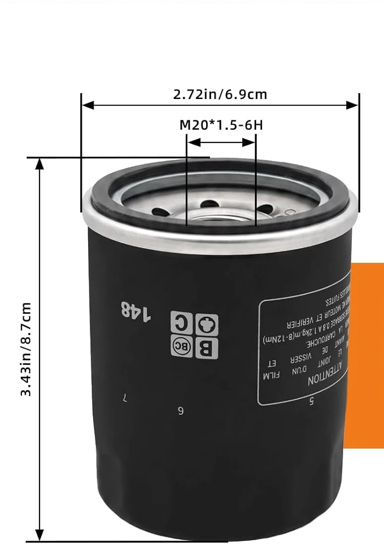Фото 35-8M0162829 15400-PLM-A01PE Масляный фильтр для 4-тактных подвесных лодочных моторов Mercury и Mariner 25, 30, 40, 115 л.с. 8M0162830 (2 шт.) №2
