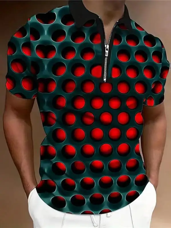 

2022 Hot selling European and American styles, featuring simple polyester semi featured short sleeved men's striped shirt polo t