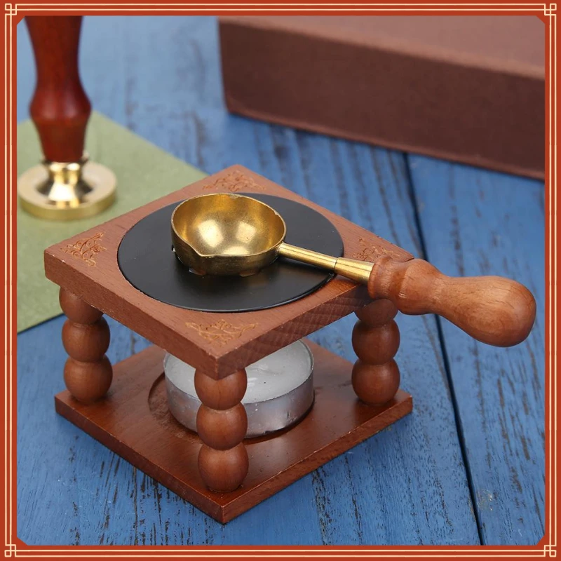 

Sealing Wax Furnace Stove Pot Wood Handle Sealing Wax Spoon for Wax Sealing Decorative Wax Stamp Craft Gift