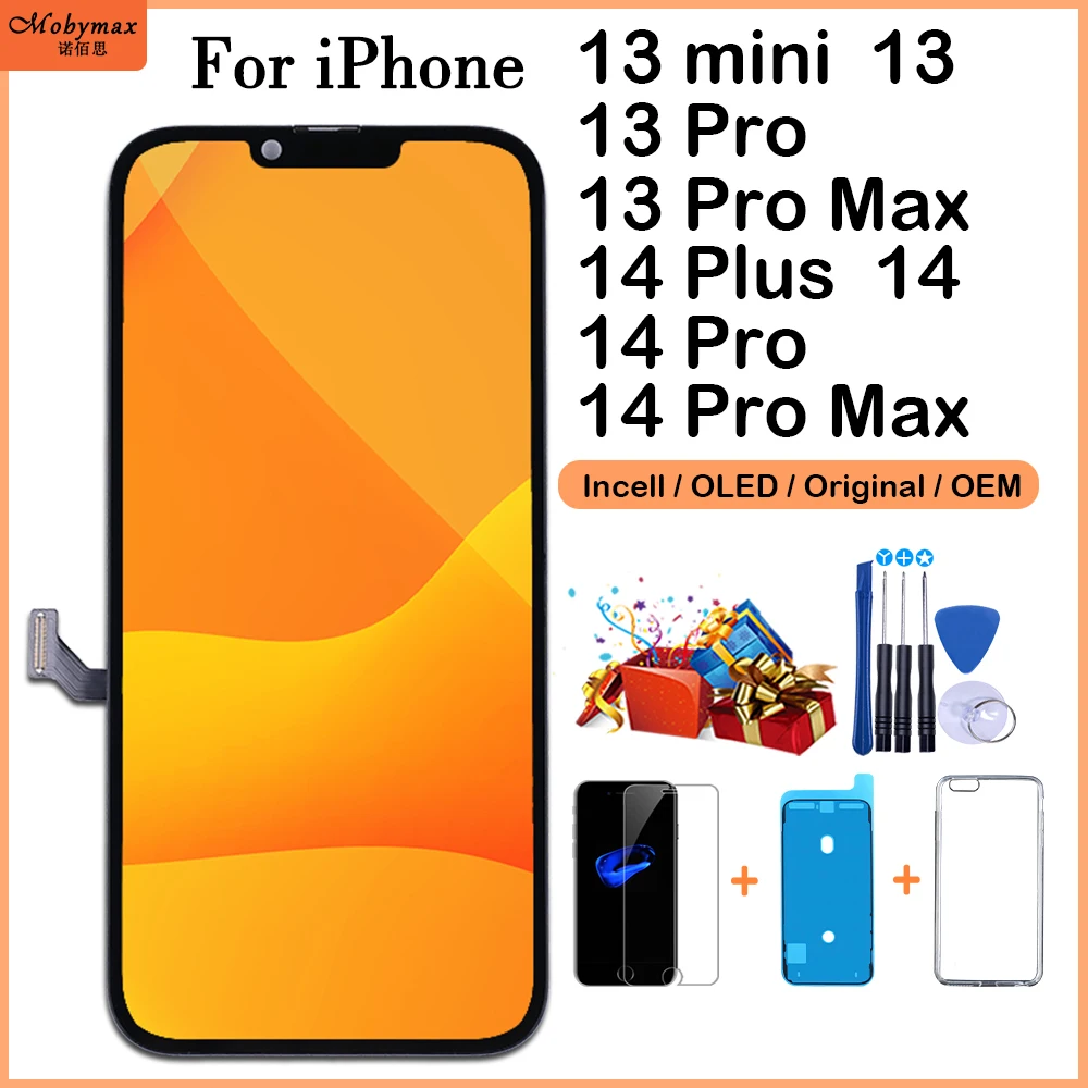 Сменный ЖК-дисплей OEM для iPhone 13 mini 14 Plus для iPhone X XS XR 13 14 Pro Max, оригинальный сенсорный экран с цифровым преобразователем в сборе Сменный ЖК-дисплей OEM для iPhone 13 mini 14 Plus для iPhone X XS XR 13 14 Pro Max, оригинальный сенсорный экран с цифровым преобразователем в сборе