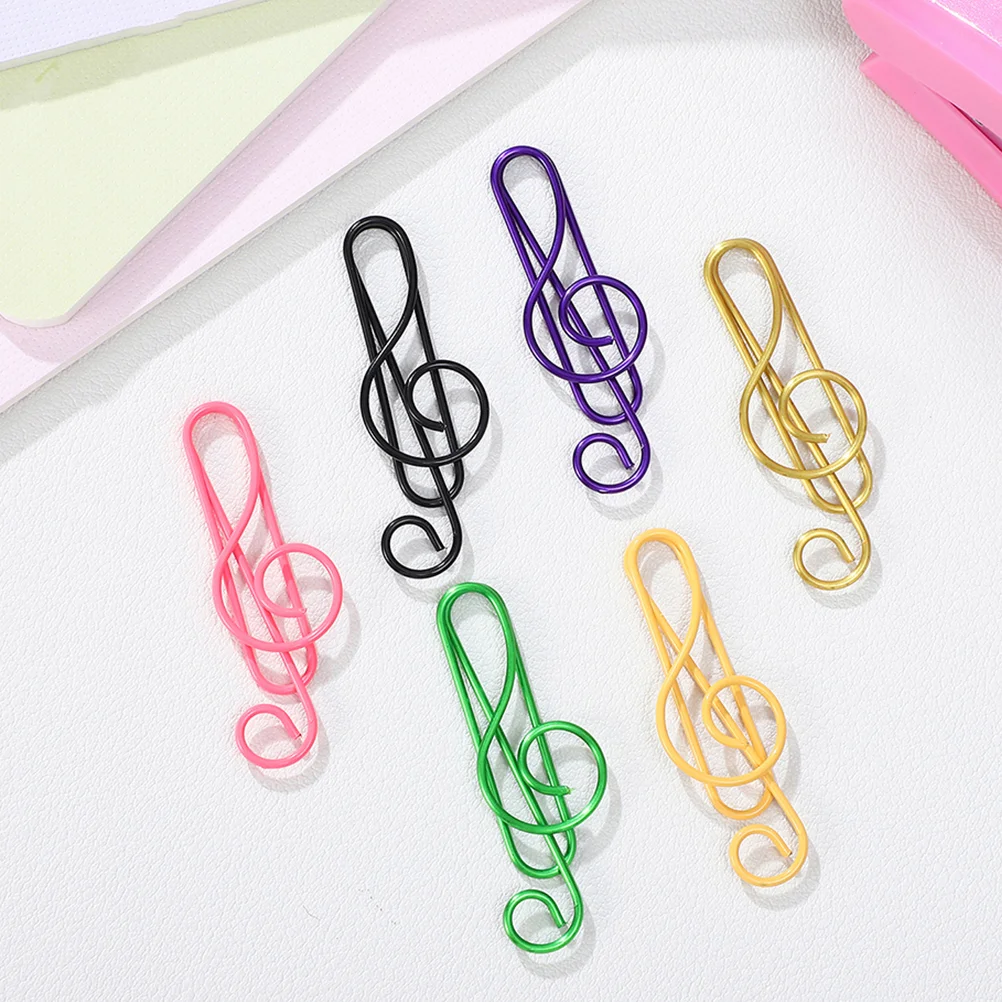 

85 Pcs Note Paper Clip Office Document Clips Metal Paperclips Wedding Music Notes for File Clamp