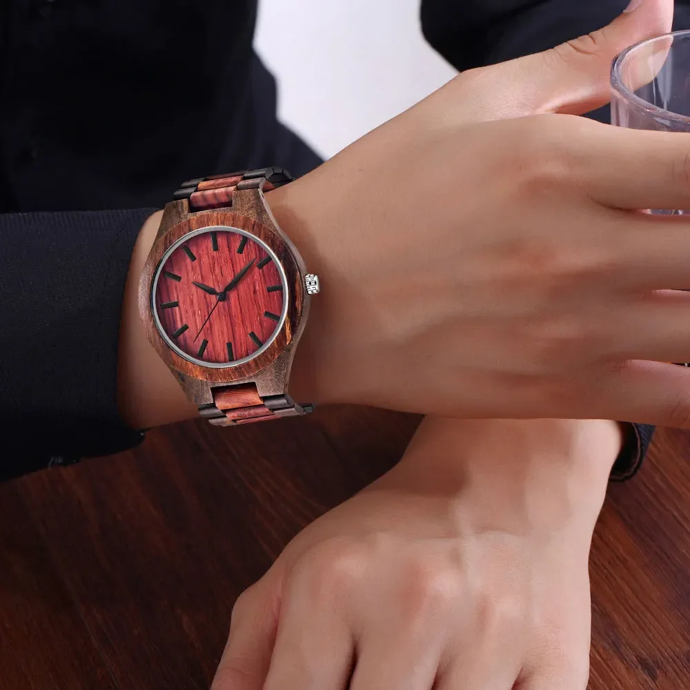 Новые мужские часы Haute Couture с красными деревянными дисками роскошные модные