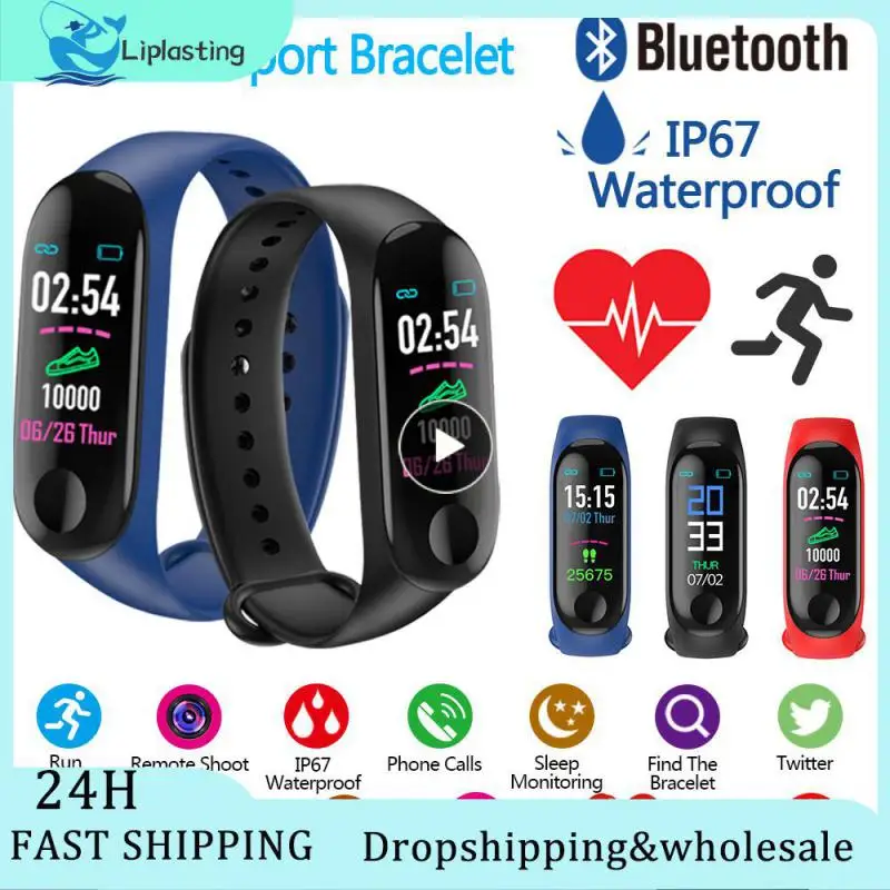 

Smart Running Pedometer M3 Plus Blood Pressure Monitor Heart Rate Fitness Tracker Smart Bracelet Step Counter Waterproof Pedomet