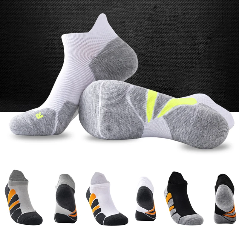 

Men Running Socks Professional Soft Anklet Sports Male Run Casual Skateboard Socks Boat Socks Breathable Invisible No Show Socks