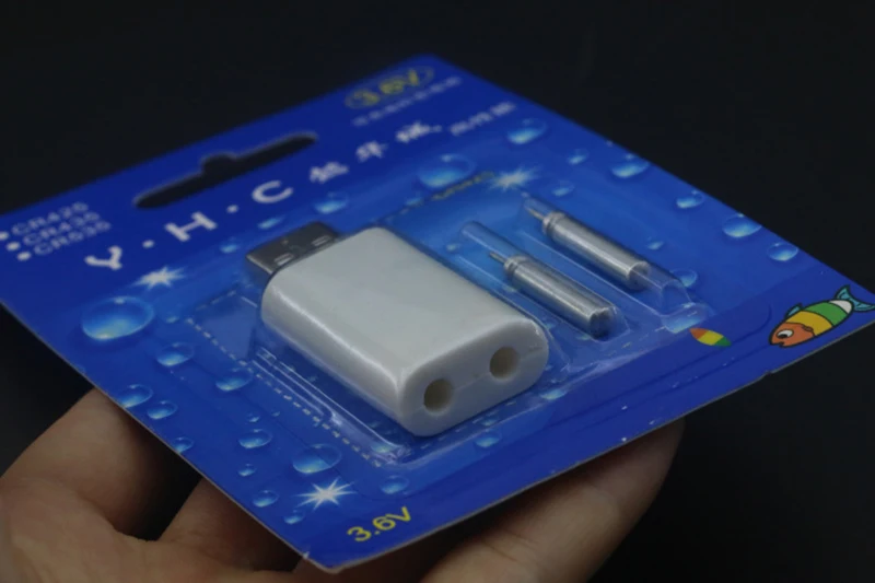 Новинка 2 отверстия/1 отверстие USB для поплавков перезаряжаемая батарея CR425