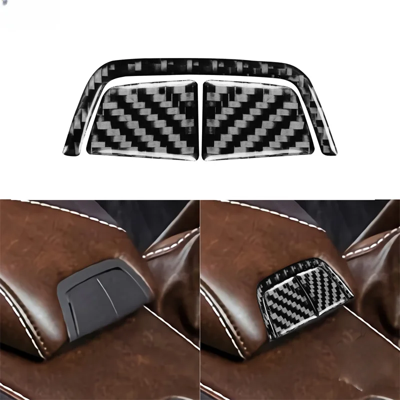 

For BMW 6 Series E63 E64 2004-2010 Black Carbon Fiber Stickers Central Control Armrest Button Strip Interiors Car Accessories