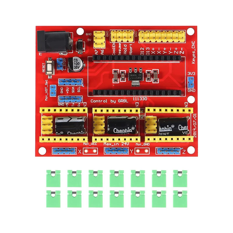 

3 шт., щит ЧПУ V4 Для гравировального станка, совместимый с модулем платы расширения драйвера Arduino Nano 3,0/A4988 для 3D-принтера
