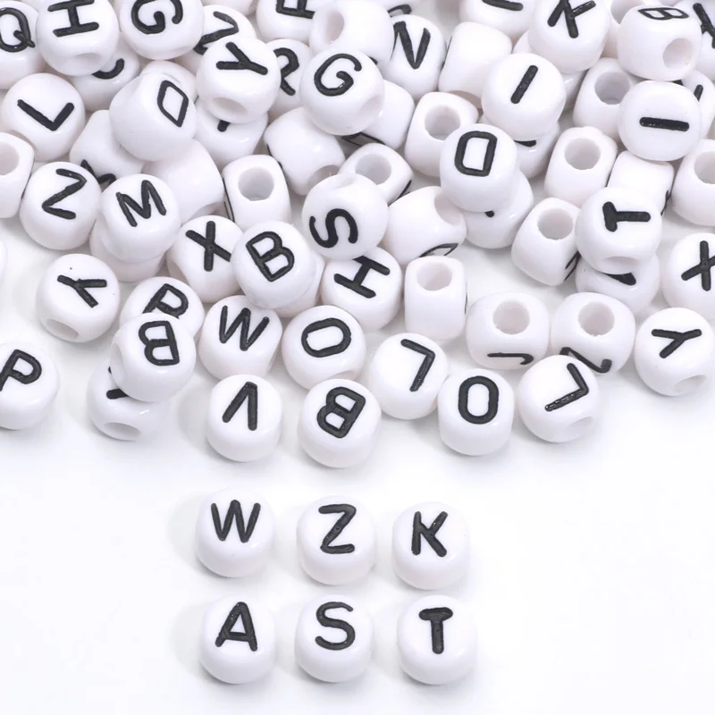 100 шт. 5x7 мм смешанные буквы акриловые бусины-разделители алфавитные бусины для