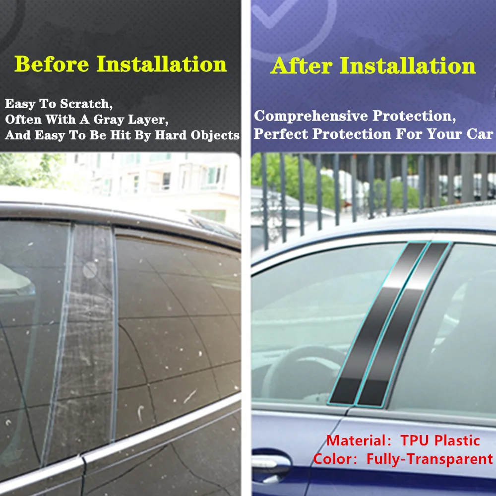 Фото Для Bmw 7 серии E65 E66 E67 E68 F01 F02 G11 G12 2003-2023 ТПУ/глянцевая зеркальная стойка, крышка, накладка на дверь, окно, молдинг, наклейка №4