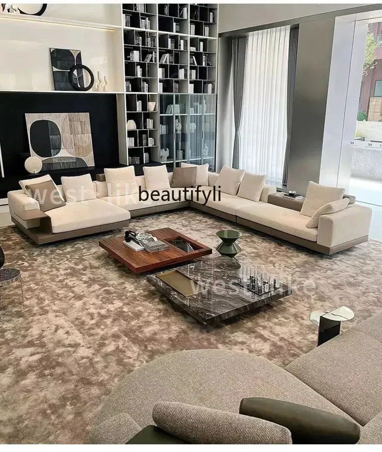zq Итальянский минималистичный тканевый диван для гостиной большой угловой