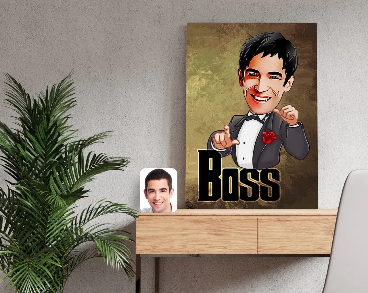 

Personalized Boss Caricature Of Canvas table 50x70cm-2